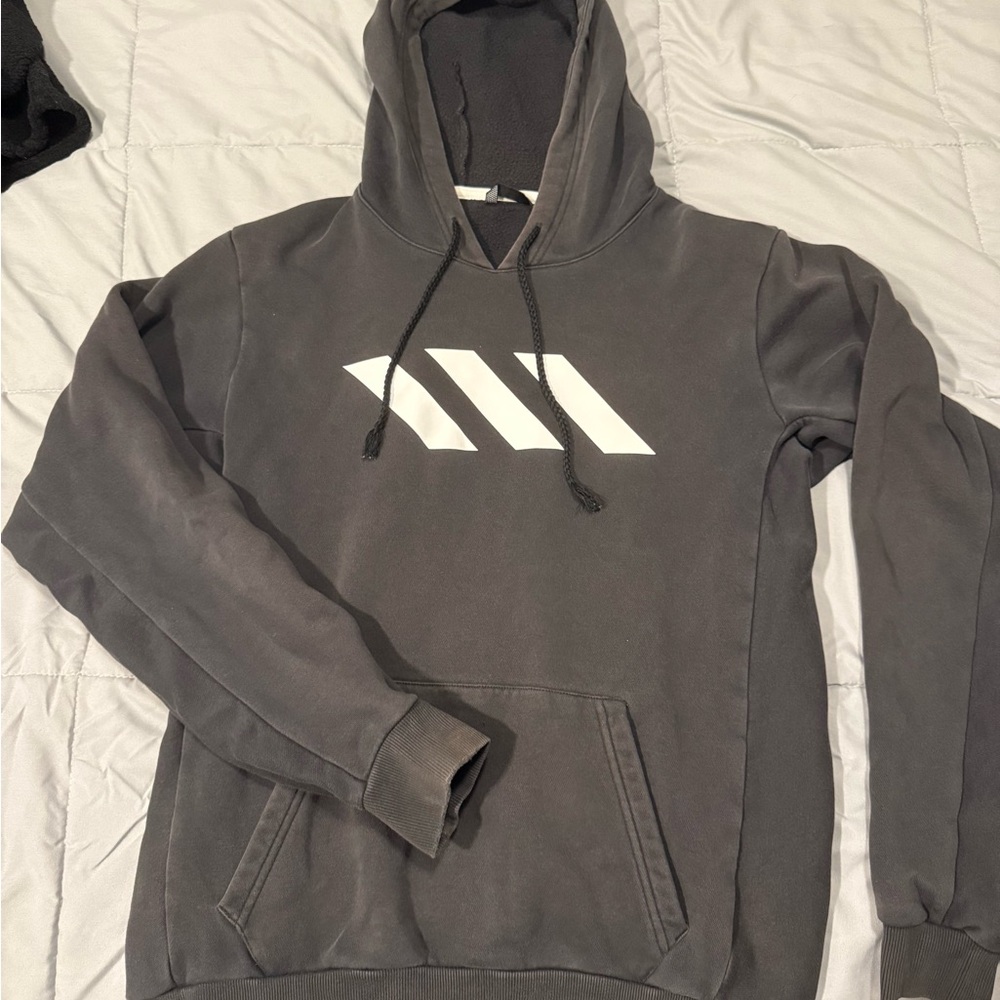 Adidas White and Black Sweatshirt Hoodie